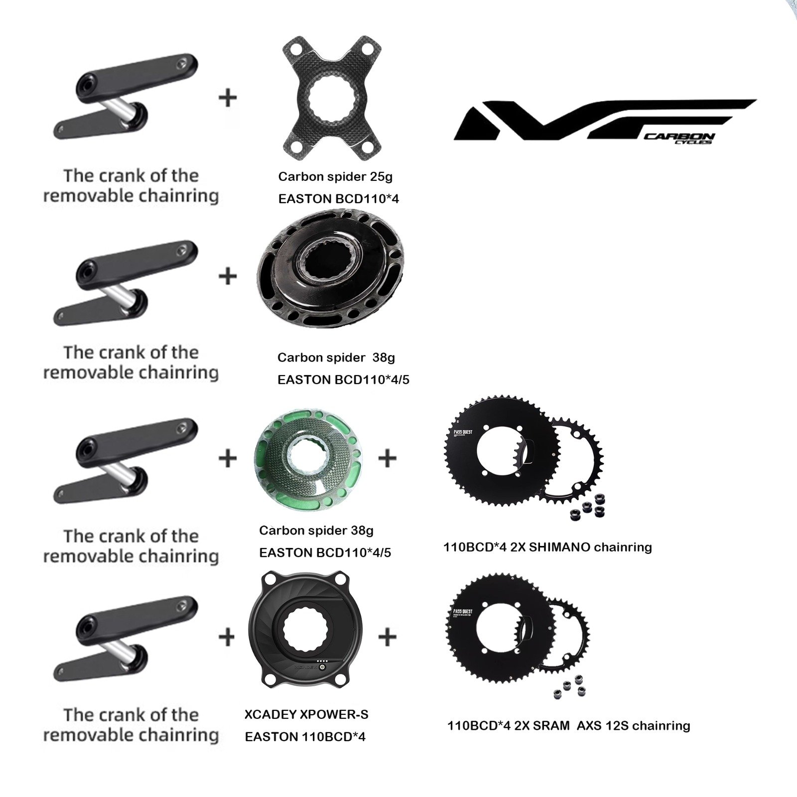 Pédalier MF CARBON CYCLES + Capteur de Puissance XCADEY – Précision & Performance - MF Carbon Cycles